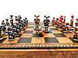 Набір шахи з фігурками тематичними, шашки, нарди, дошка з екошкіри від італійського бренду Italfama, фото 3