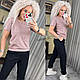 Крутий жіночий літній костюм футболка та джоггери, фото 2