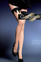 Чулки в горошек Gabriella Kara 20 den с самоудерживающимся кружевом (9 см) Телесно-черный