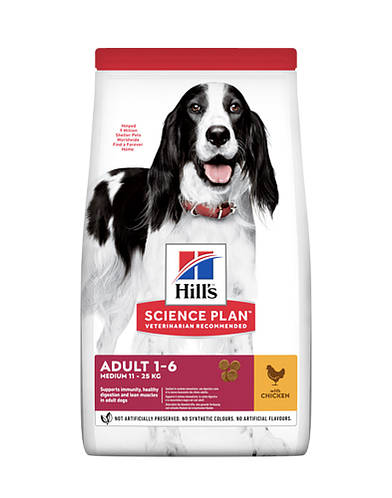 Hill's Science Plan Adult корм для собак средних пород с курицей 2.5 кг ...