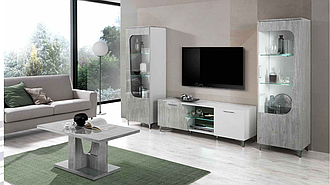 Вітальня Ліпарі / Lipari Білий Глянець Сірий Дуб