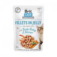 Brit Care Adult Turkey & Shrimps консерва для котов филе в желе с нежной индейкой и криветками 85 г