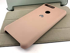 Чохол на Huawei Y7 2018, Y7 Prime 2018 накладка бампер Silicone Cover бежевий, фото 3