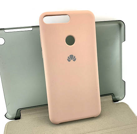 Чохол на Huawei Y7 2018, Y7 Prime 2018 накладка бампер Silicone Cover бежевий, фото 1