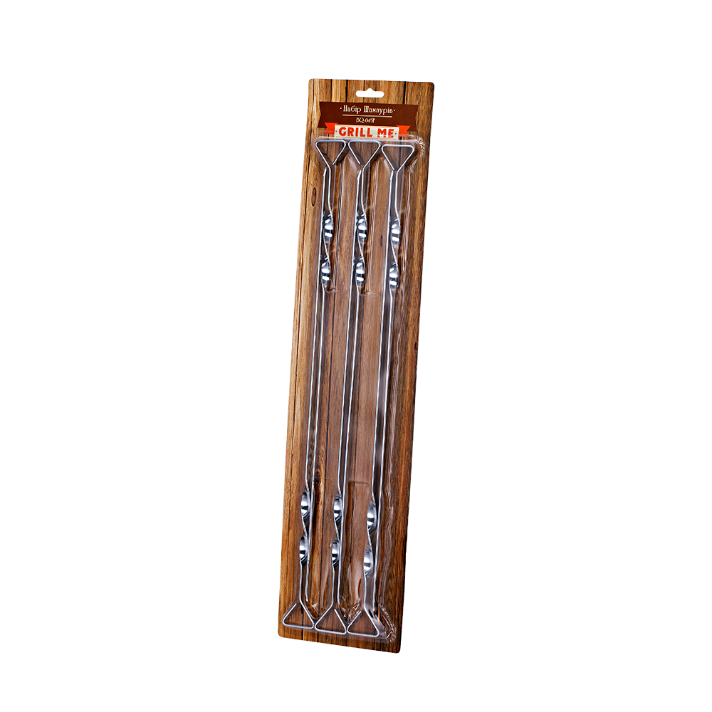 Набір шампурів плоских 45 см/6 шт GRILLME BQ-045F