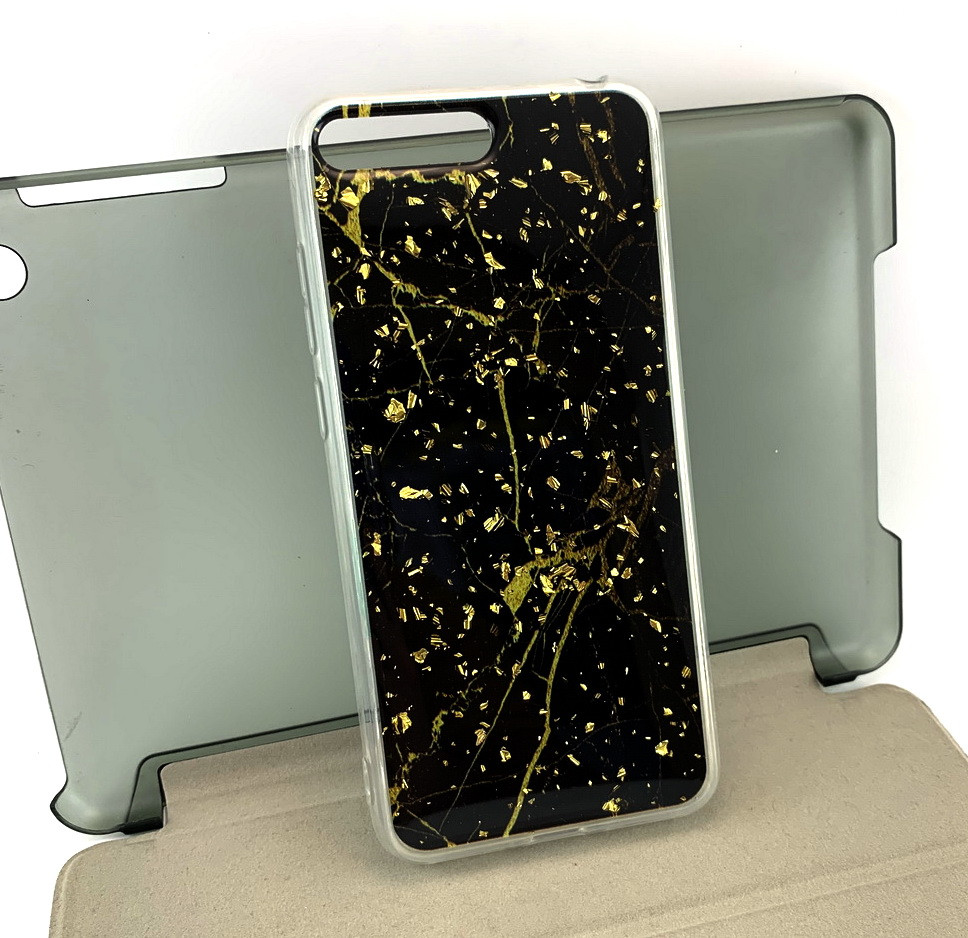 Чохол на Huawei Y6 2018 накладка бампер Marble силіконовий