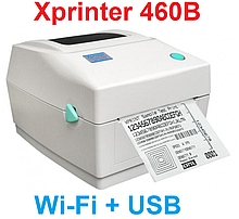 Етикетковий принтер Xprinter 460B WI-FI+USB до 108мм, білий