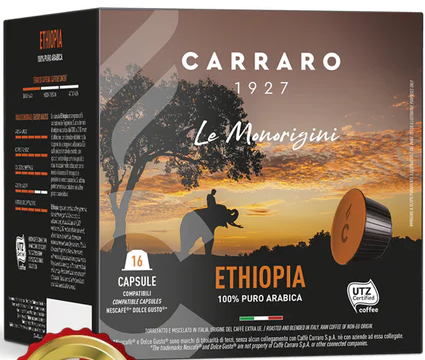 Кава в капсулах Дольче Густо - Carraro ETHIOPIA Dolce Gusto (16 капсул = 16 порцій)