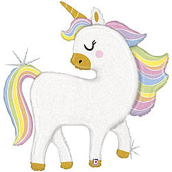 Гелієва фігура куля " Єдиноріг пастель голографія" Grabo