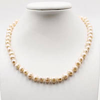 Буси річкової перлів, рожевий, діаметр 9-10 мм, довжина бус 46 см