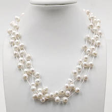 Намисто річкові перли, колір білий, діаметр перлини - приблизно 0,8 см, довжина бус ― 46 см5_17_103