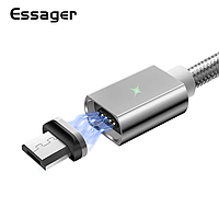 Магнитный кабель серый ESSAGER для micro USB 1метр