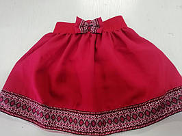 Підліткова спідниця-вишиванка для дівчинки розмір 8-11 років, червоного кольору