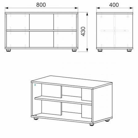 Тумба-1 МГ-8 430х400х800 Горіх, фото 2