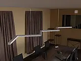 Підвісний лінійний алюмінієвий LED світильник 4500x800x60 мм 145W, фото 3