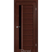 Двери межкомнатные Darumi Бордо Венге панга с черным стекло 60см