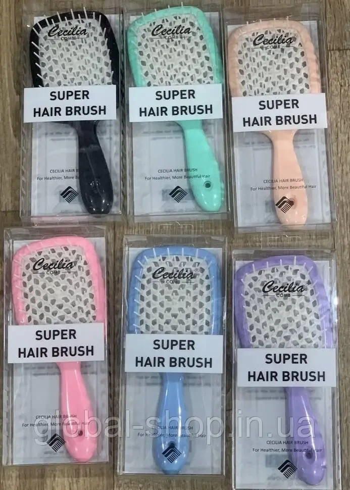 Гребінець для волосся продувний SUPER BRUSH в асортименті
