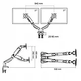 Кронштейн-підставка для двох моніторів North Bayou VESA NB F160 17" - 27", фото 5