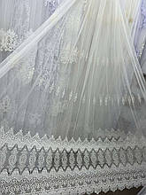 Грек-сітка з вишивкою №12372 на гурт білий