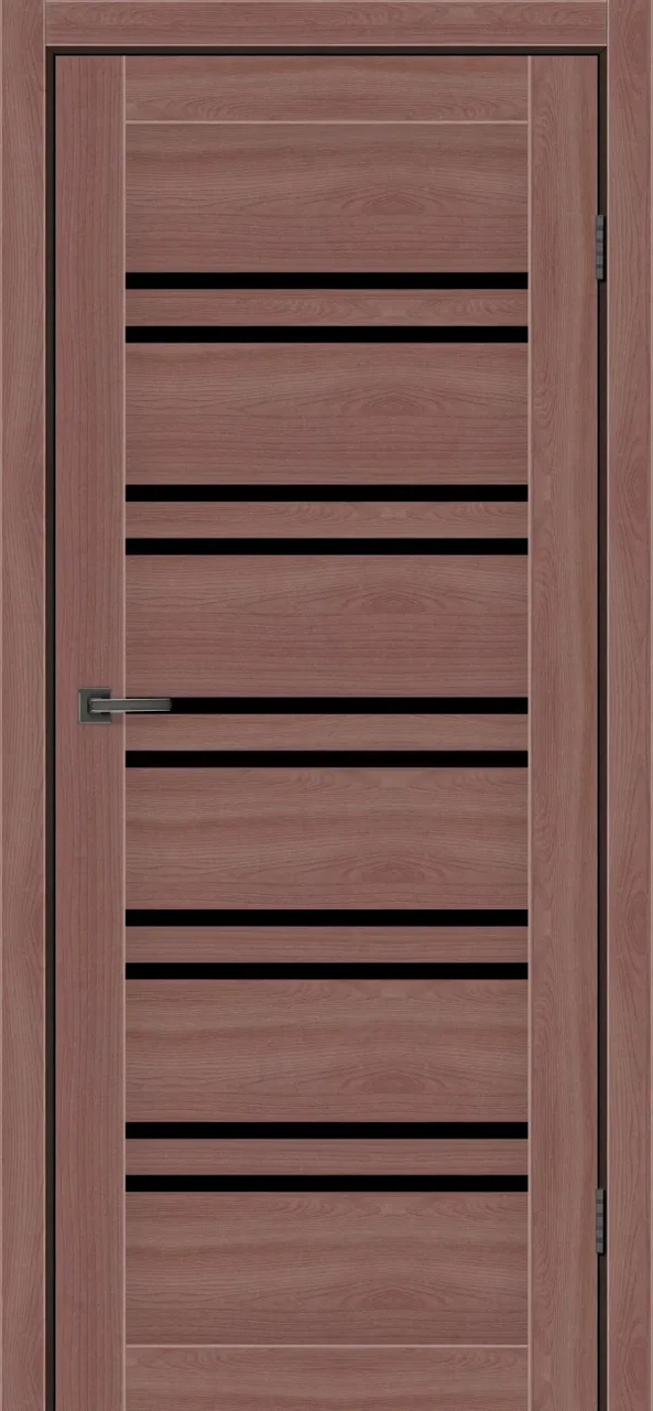 Двері міжкімнатні MSDoors ATLANTA Дуб класичний з чорним склом, фото 1