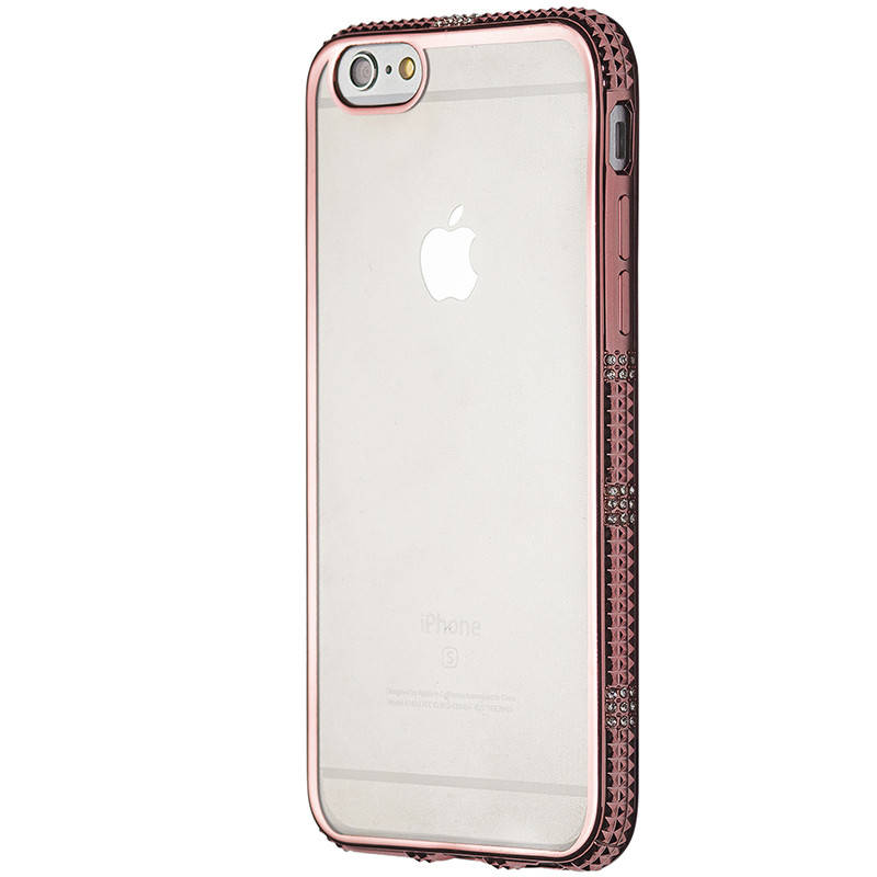 

Чехол-накладка DK силикон с хром бортом шипы любви для Apple iPhone 6 Plus / 6S Plus (rose gold)