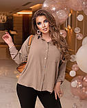 Стильна жіноча батальна блузка-сорочка в діловому стилі (р.56-60). Арт-1003/11, фото 2
