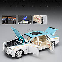 Модель автомобіля Rolls Royce Phantom 1:22. Звук+світло ефекти. Металева інерційна машинка. Металева машинка.