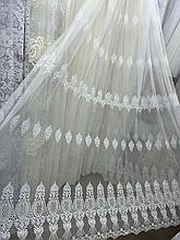 Грек-сітка з вишивкою No12382 на гурт Молочний