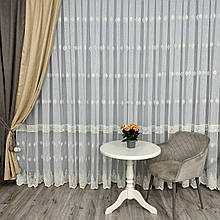 Грек-сітка з вишивкою No12390 на гурт золотисто-кремовий