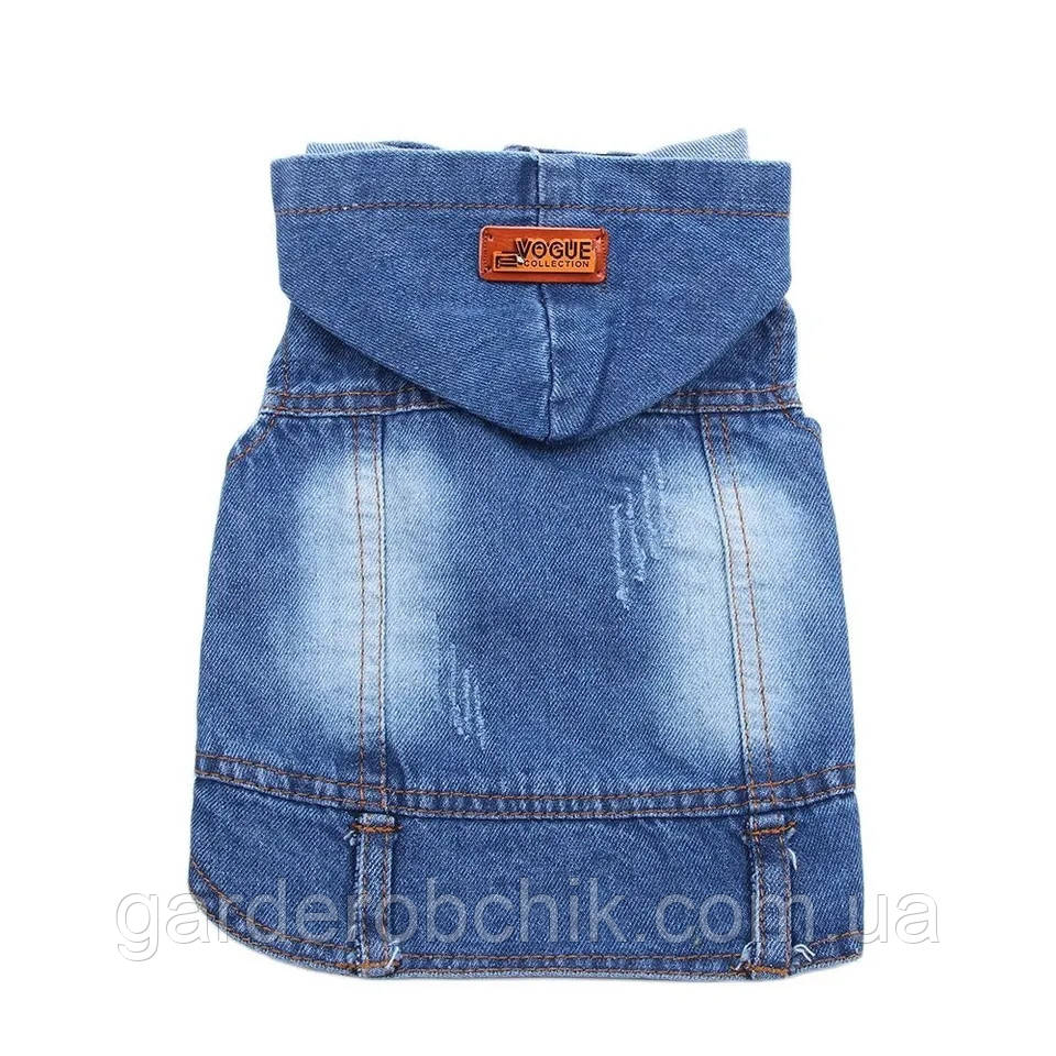 Куртка, піджак джинсовий "VOGUE" для собаки S-XXL. Одяг для собак.
