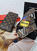 Универсальный Кожаный ремень Louis Vuitton Луи Виттон с надписями, модные брендовые ремни