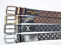 Брендовый кожаный ремень Louis Vuitton Луи Виттон 3,5 см, модные брендовые ремни