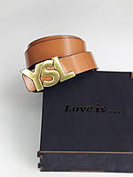 Жіночий брендовий ремінь 3 см YSL ІСЛ, ремені з логотипом, брендові ремені, ремінь Орнжевий