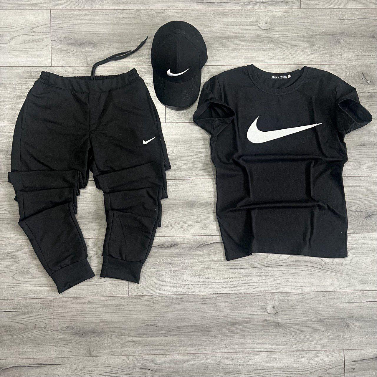 Чоловічий спортивний костюм Nike (футболка+штани+кепка)