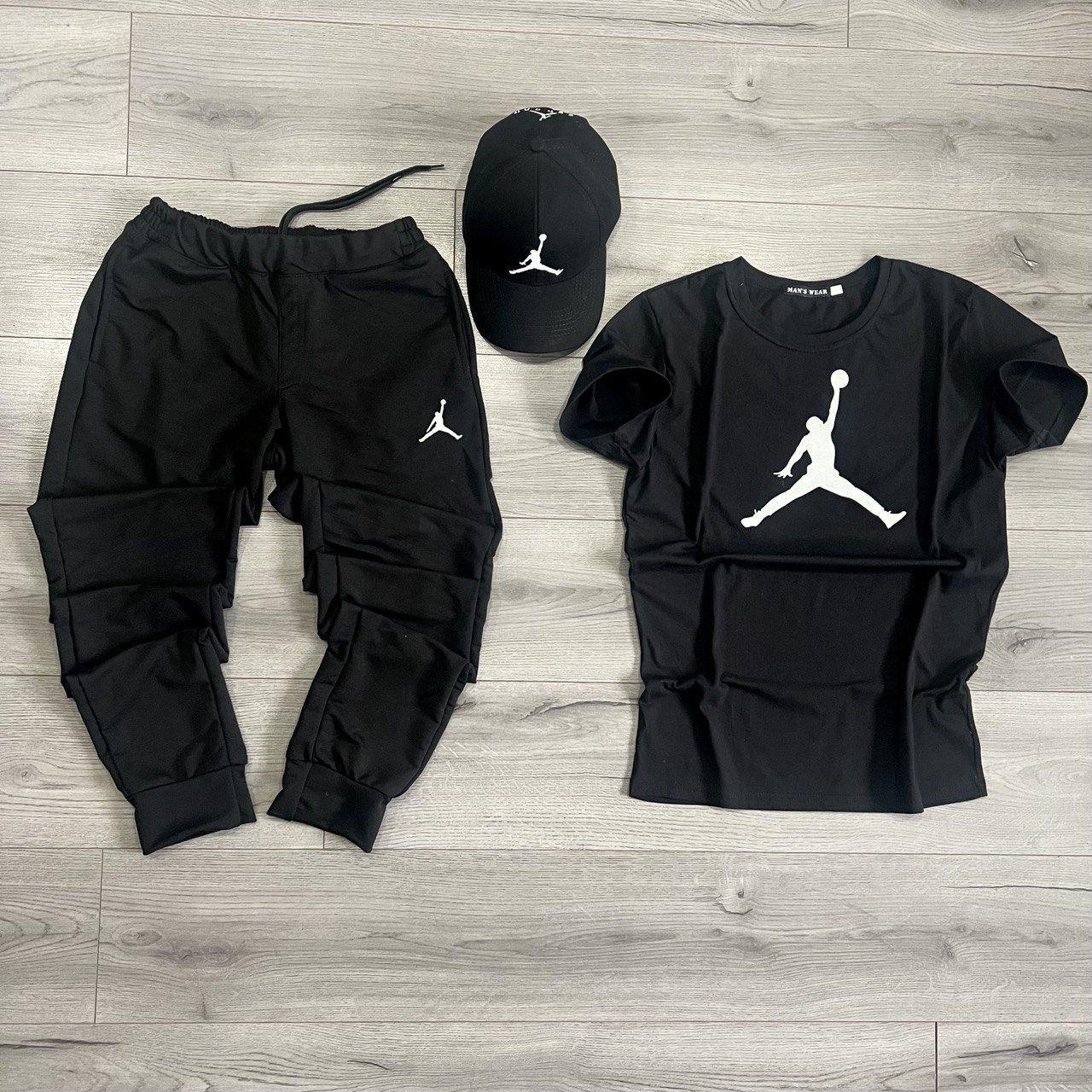 Чоловічий спортивний костюм Jordan (футболка+штани+кепка)