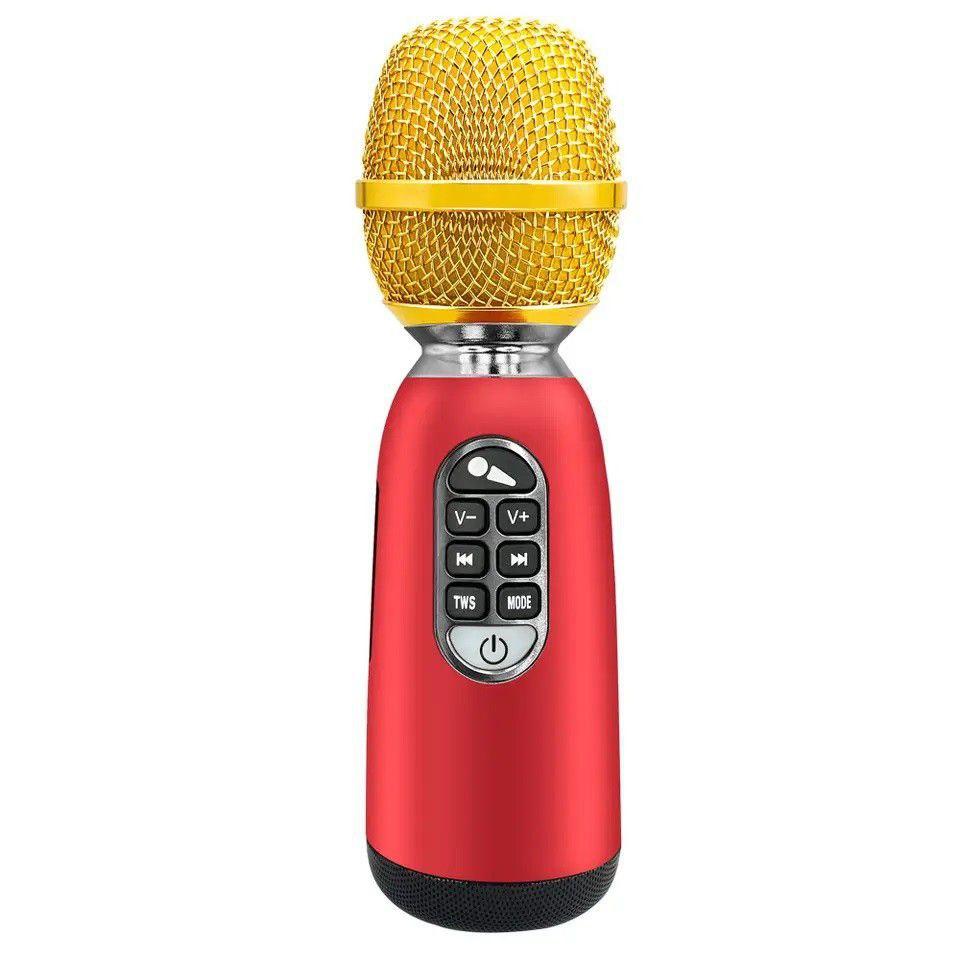MicMagic L-1238 бездротовий Bluetooth-мікрофон караоке, Портативний блютуз мікрофон для співу 20 Вт червоний