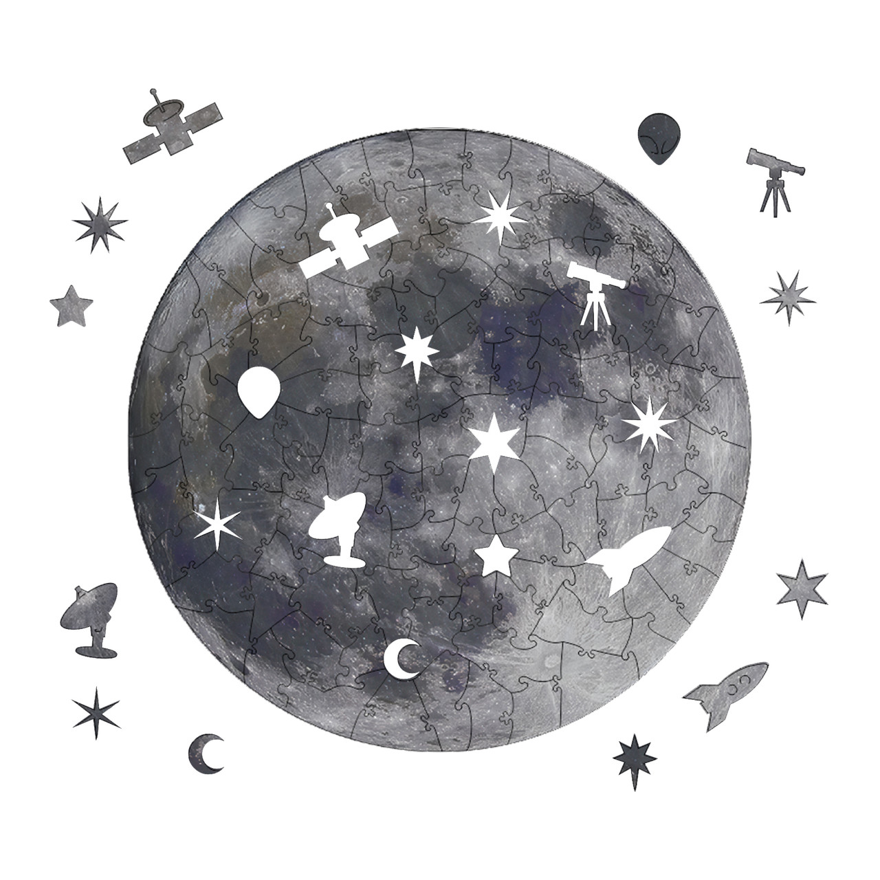 Пазл з дерева Таємничий Місяць, А5-А3, фото 1