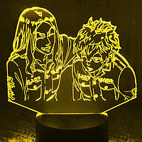 Акриловый 3D светильник-ночник Токийские Мстители 2 желтый