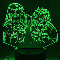 Акриловый 3D светильник-ночник Токийские Мстители 2 зеленый