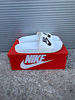 Мужские шлепанцы Nike Benassi White Logo Black ALL04392