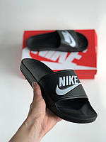 Мужские шлепанцы Nike Benassi Black Logo White ALL04391