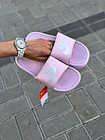 Женские шлепанцы Nike Benassi Slide Pink Logo Silver ALL04401