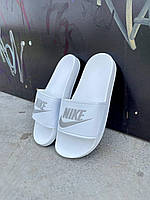 Женские шлепанцы Nike Benassi Slide White Logo Silver ALL04397