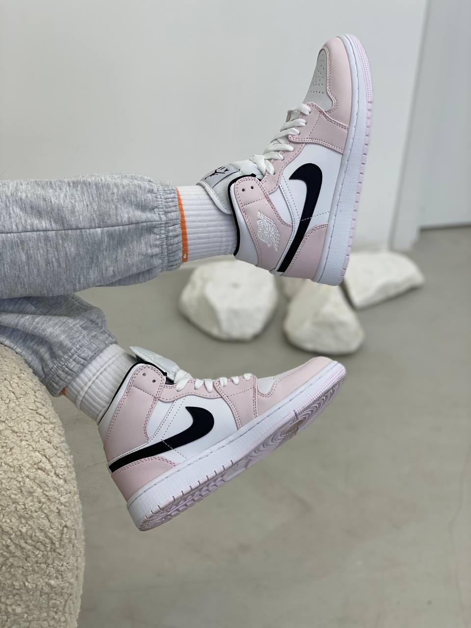 Жіночі кросівки Джордан Jordan 1 High Rose Pink White Black ALL07681, фото 1