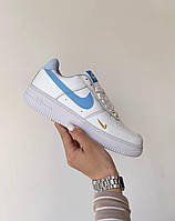 Женские кроссовки Nike Air Force 1 Mini Swoosh White Blue ALL08332