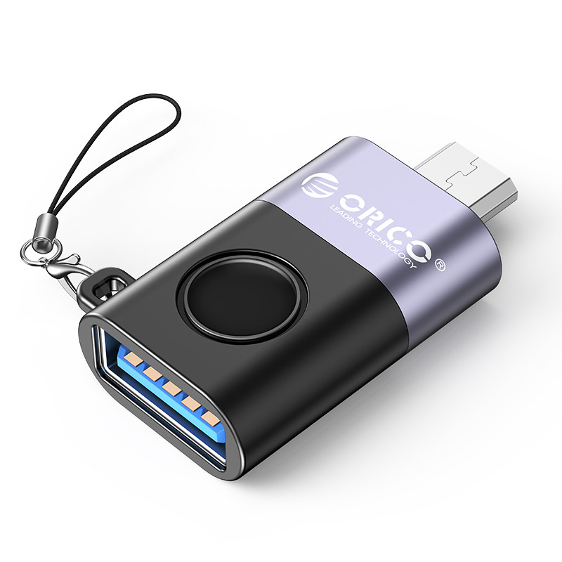 Перехідник Orico Micro-USB to USB-A OTG 5W (5V/1A) 480 Мбіт/с алюмінієвий корпус Чорний ORICO-WBA-BK-BP