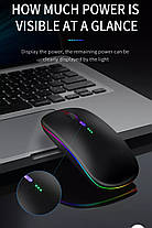 Бездротова комп'юторна миша, що перезаряджається Bluetooth Mouse USB, фото 2