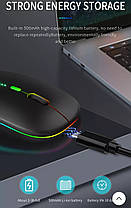Бездротова комп'юторна миша, що перезаряджається Gold Bluetooth Mouse USB, фото 3
