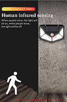 Світлодіодний настінний світильник на сонячній батареї з датчиком руху, фото 3