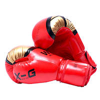 Перчатки боксерские размер 8 Oz, запястье ширина 7.5 длина 18см, красно-золотые
